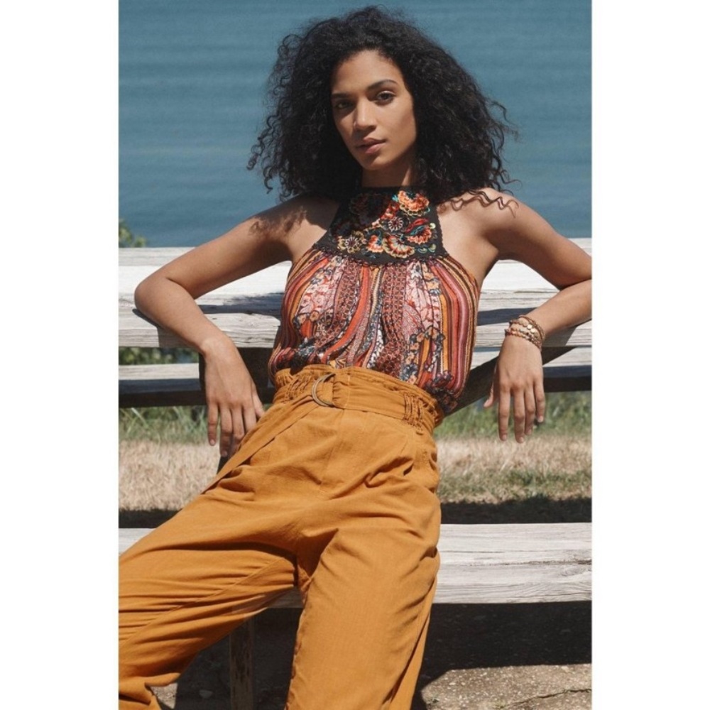 Anthropologie / Fiona Embroidered tank top Bhanuni by Jyoti Floral